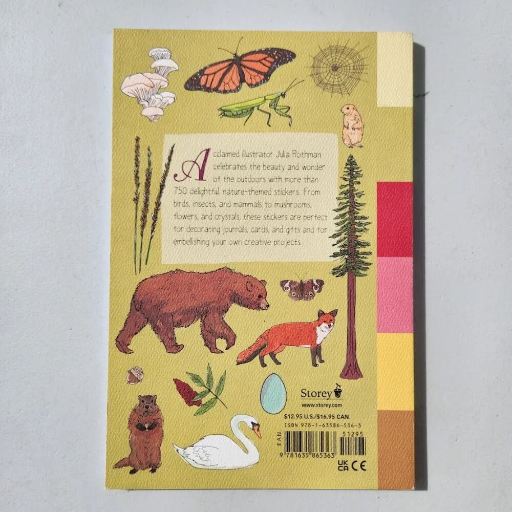 Nature Anatomy Sticker Book Julia Rothman 750 Stickers birds, feathers, wildflow